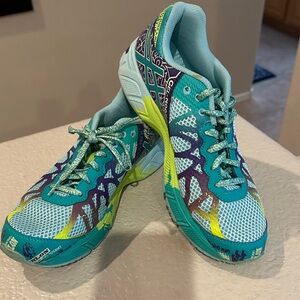 Asics Women's Teal and Purple Athletic Shoes